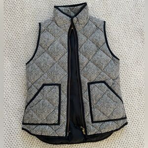 J. Crew Black and White Chevron Vest